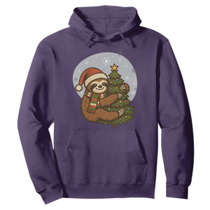 Funny Xmas Hoodie Slothin Around The Christmas Tree TS12 Purple Print Your Wear