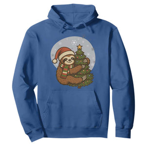 Funny Xmas Hoodie Slothin Around The Christmas Tree TS12 Royal Blue Print Your Wear