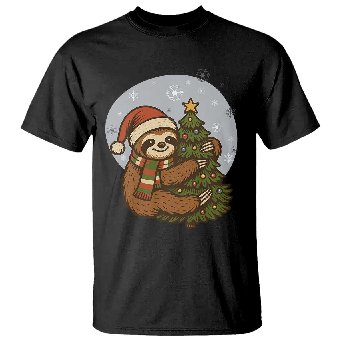 Funny Xmas T Shirt Slothin Around The Christmas Tree TS12 Black Print Your Wear