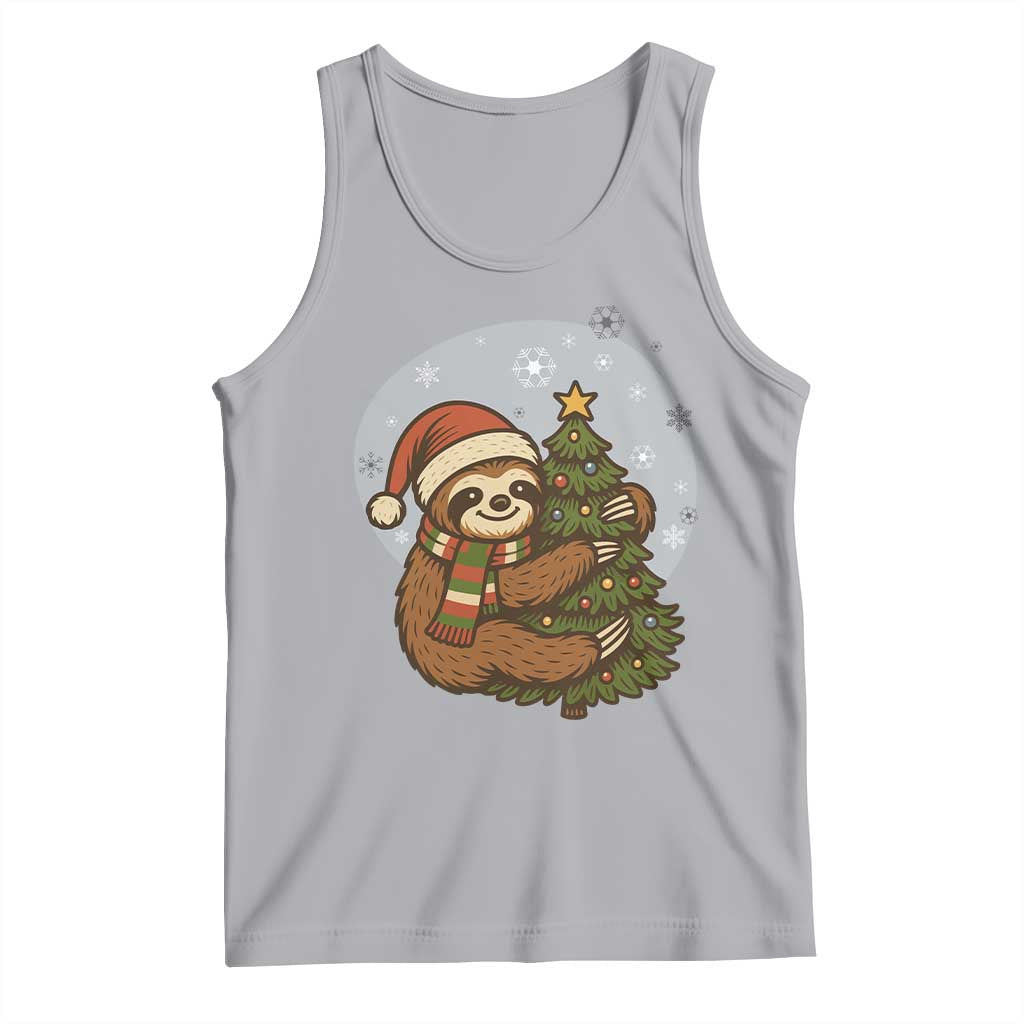 Funny Xmas Tank Top Slothin Around The Christmas Tree TS12 Athletic Heather Print Your Wear