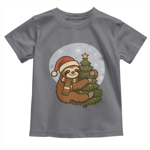 Funny Xmas Toddler T Shirt Slothin Around The Christmas Tree TS12 Charcoal Print Your Wear