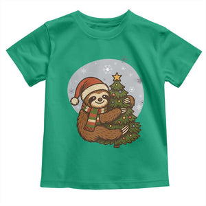 Funny Xmas Toddler T Shirt Slothin Around The Christmas Tree TS12 Irish Green Print Your Wear