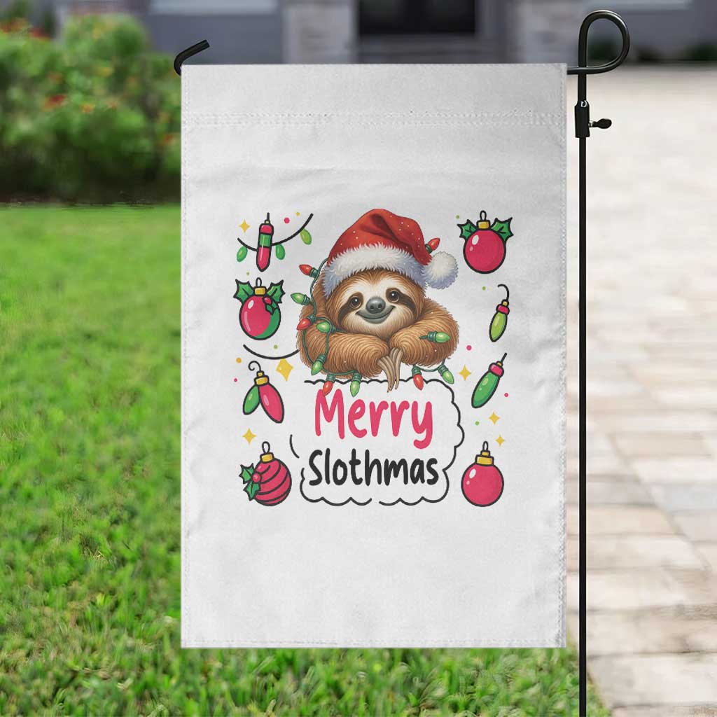 Funny Christmas Sloth Garden Flag Merry Slothmas TS12 Print Your Wear