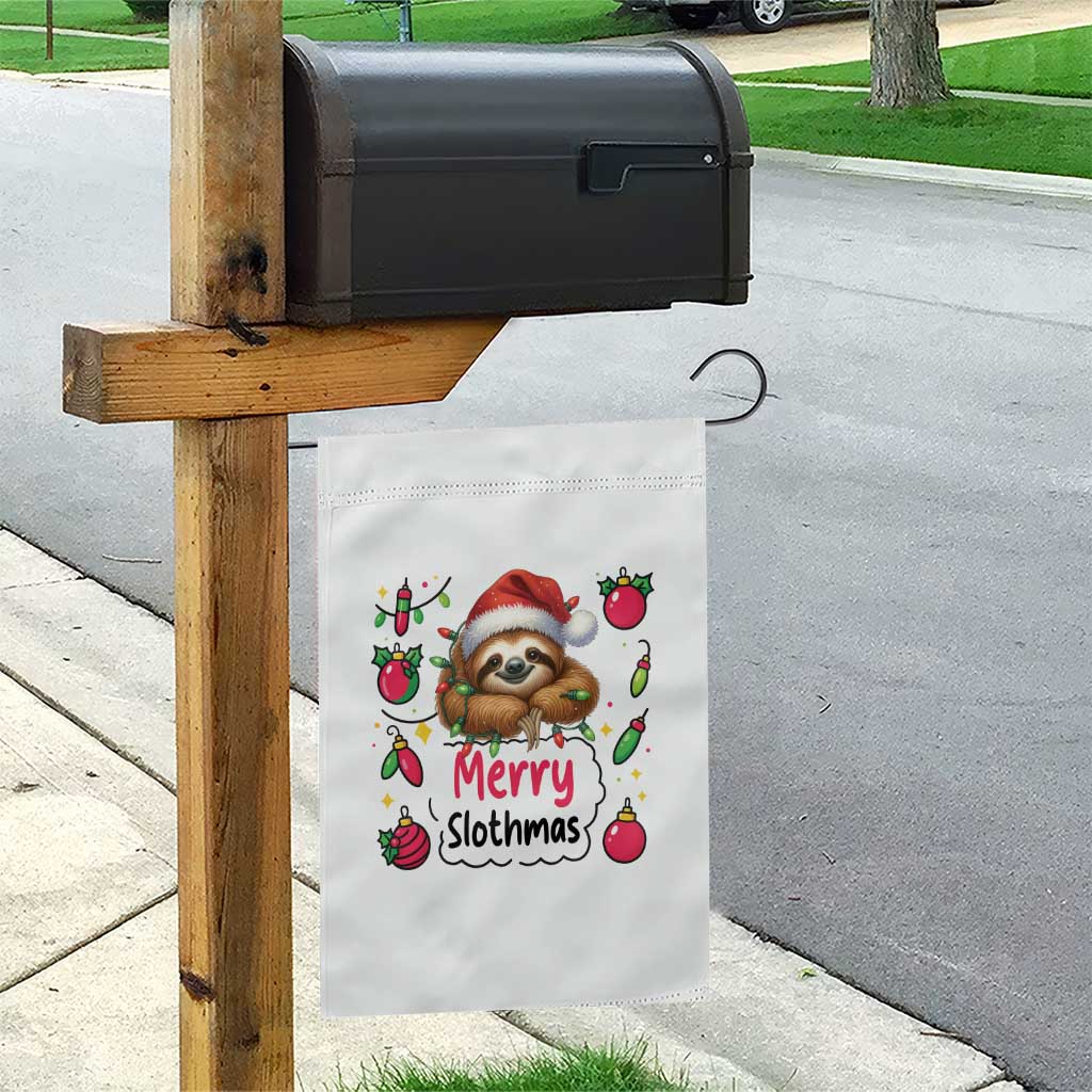 Funny Christmas Sloth Garden Flag Merry Slothmas TS12 Print Your Wear