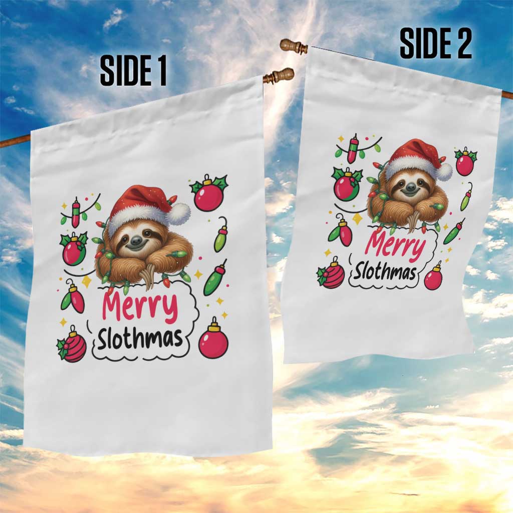 Funny Christmas Sloth Garden Flag Merry Slothmas TS12 Print Your Wear