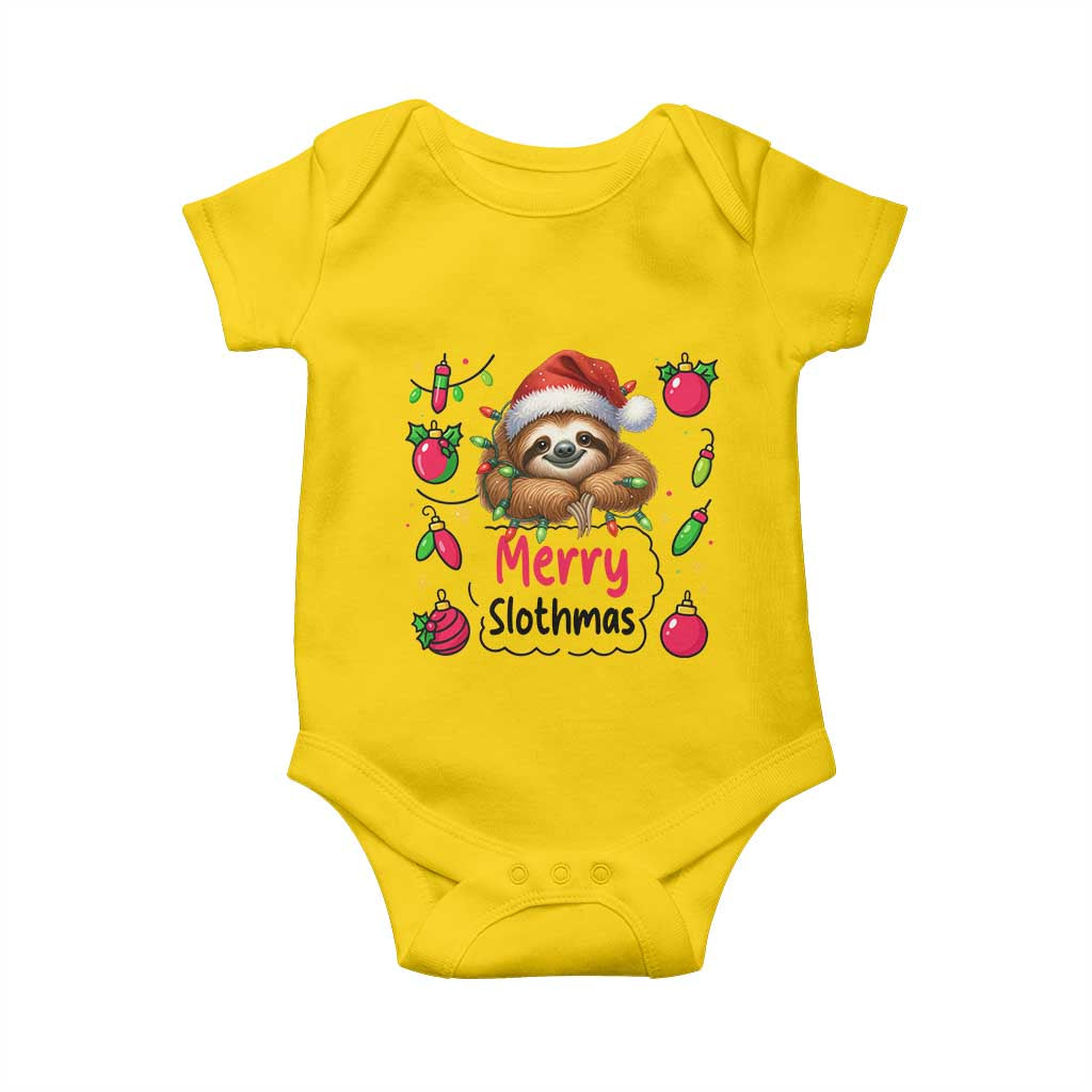 Funny Christmas Sloth Baby Onesie Merry Slothmas TS12 Daisy Print Your Wear