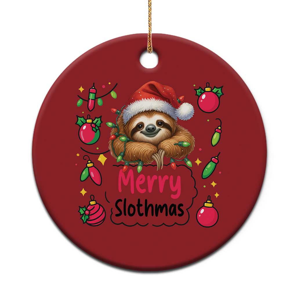 Funny Xmas Sloth Christmas Ornament Merry Slothmas TS12 Print Your Wear