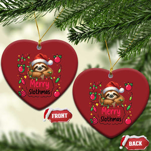 Funny Xmas Sloth Christmas Ornament Merry Slothmas TS12 Heart Red Print Your Wear