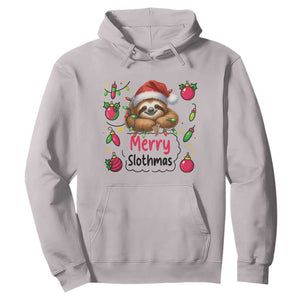 Funny Christmas Sloth Hoodie Merry Slothmas TS12 Ice Gray Print Your Wear