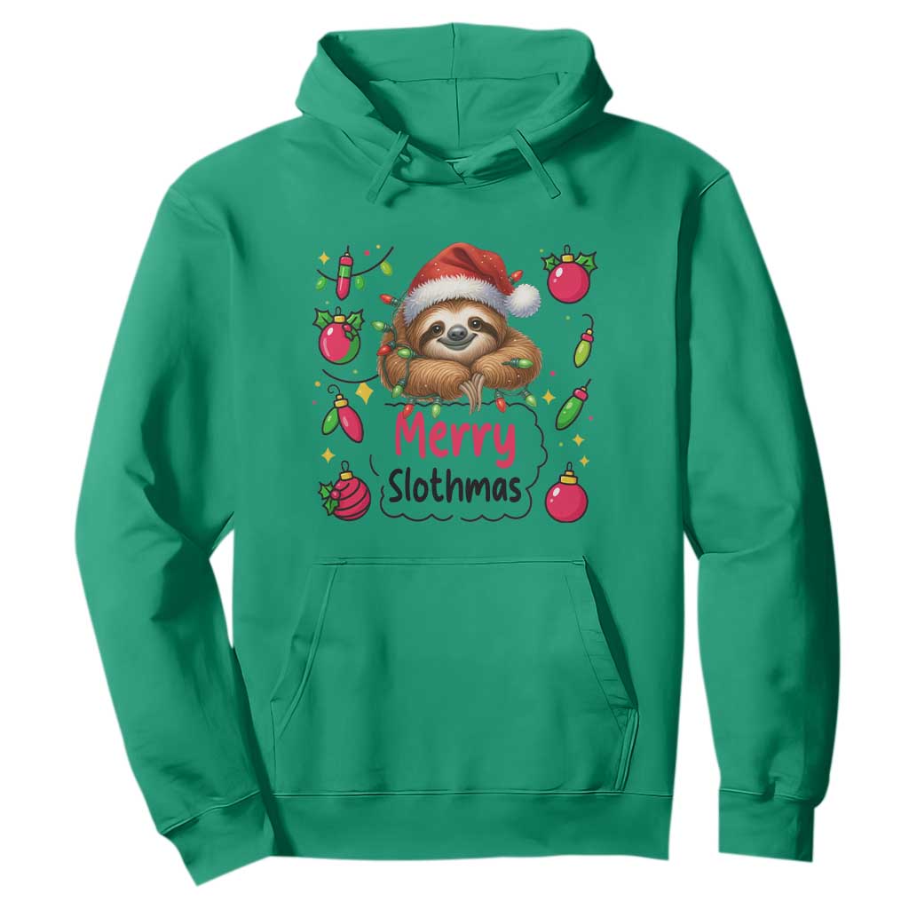 Funny Christmas Sloth Hoodie Merry Slothmas TS12 Irish Green Print Your Wear
