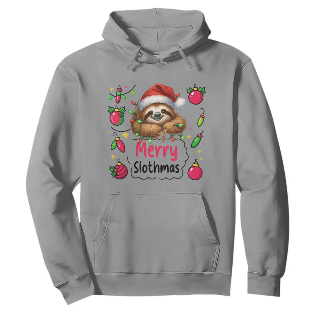 Funny Christmas Sloth Hoodie Merry Slothmas TS12 Sport Gray Print Your Wear