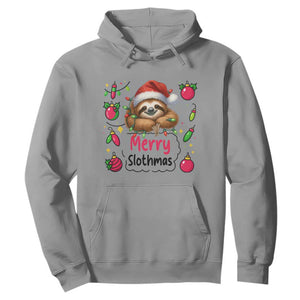 Funny Christmas Sloth Hoodie Merry Slothmas TS12 Sport Gray Print Your Wear