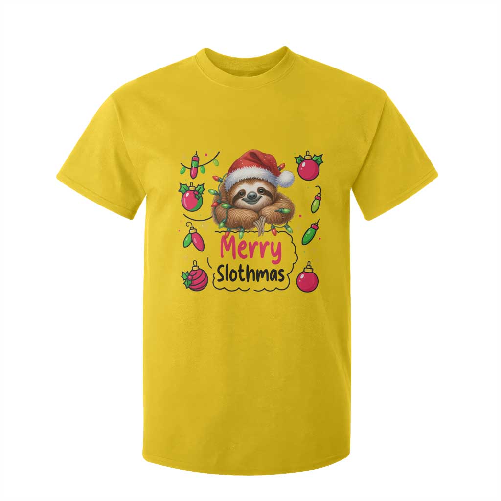 Funny Christmas Sloth T Shirt For Kid Merry Slothmas TS12 Daisy Print Your Wear