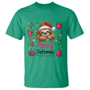 Funny Christmas Sloth T Shirt Merry Slothmas TS12 Irish Green Print Your Wear