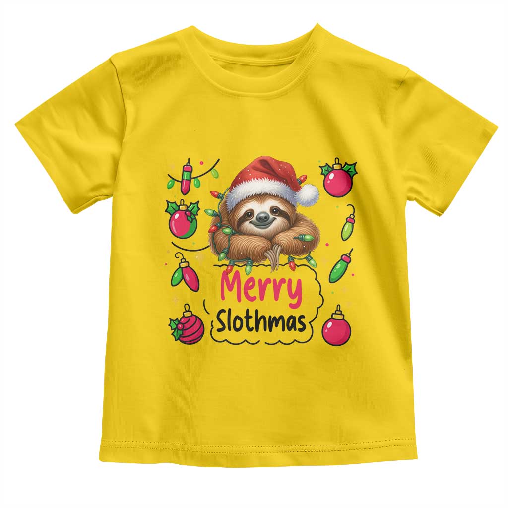 Funny Christmas Sloth Toddler T Shirt Merry Slothmas TS12 Daisy Print Your Wear