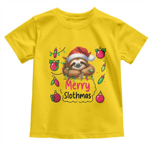 Funny Christmas Sloth Toddler T Shirt Merry Slothmas TS12 Daisy Print Your Wear