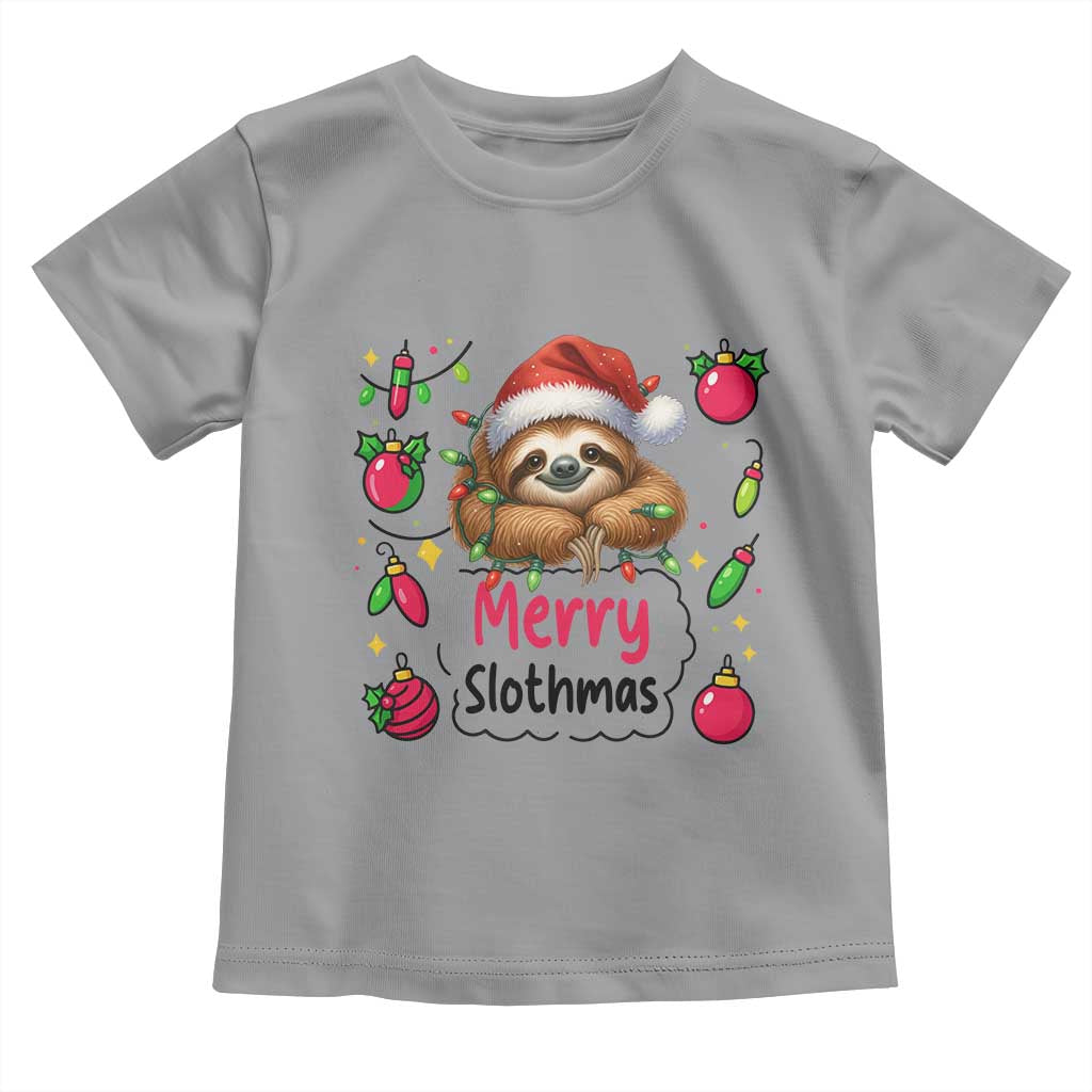 Funny Christmas Sloth Toddler T Shirt Merry Slothmas TS12 Sport Gray Print Your Wear