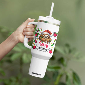 Funny Christmas Sloth Tumbler With Handle Merry Slothmas TS12 Print Your Wear