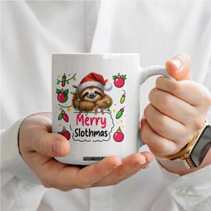 Funny Christmas Sloth Coffee Mug Merry Slothmas TS12 Print Your Wear