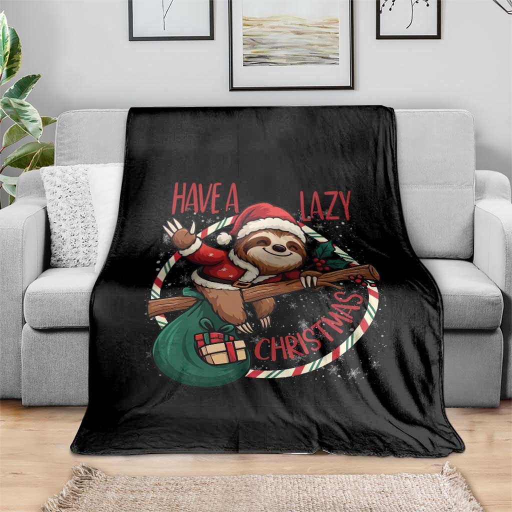 Have A Lazy Christmas Throw Blanket Cute Xmas Sloth TS12 Print Your Wear