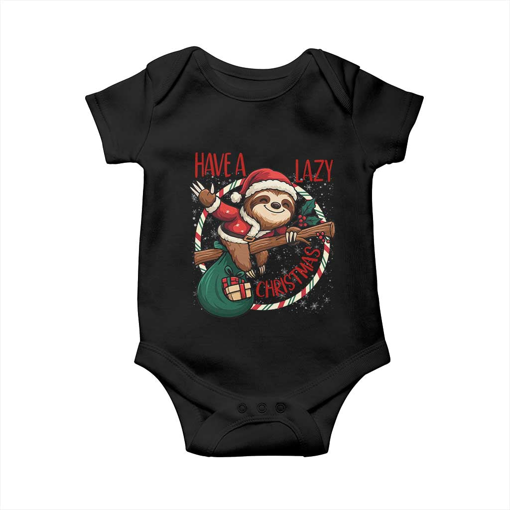 Have A Lazy Christmas Baby Onesie Cute Xmas Sloth TS12 Black Print Your Wear