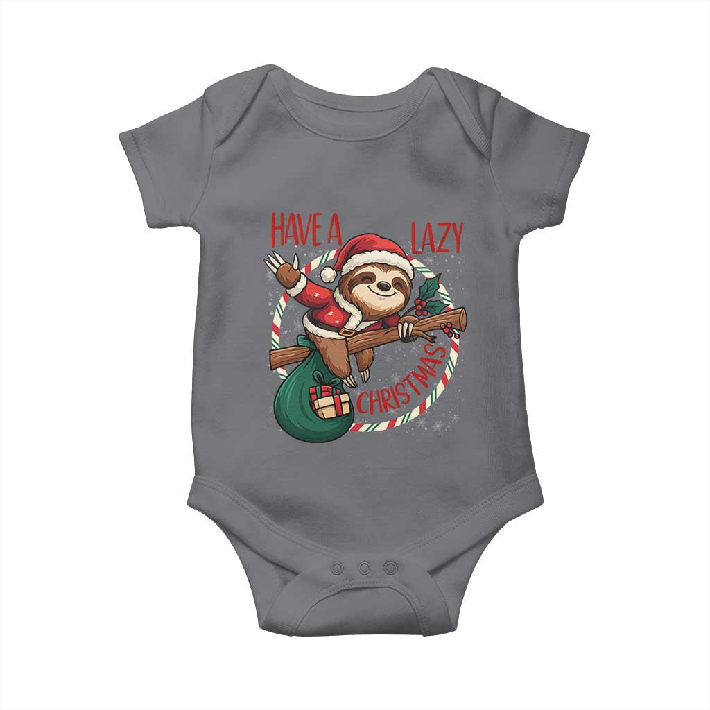 Have A Lazy Christmas Baby Onesie Cute Xmas Sloth TS12 Charcoal Print Your Wear