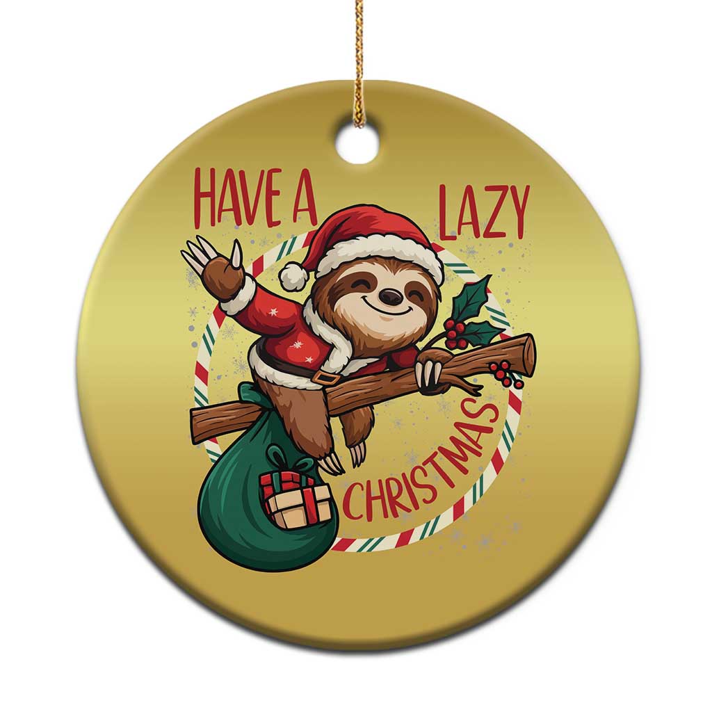 Have A Lazy Xmas Christmas Ornament Cute Xmas Sloth TS12 Print Your Wear