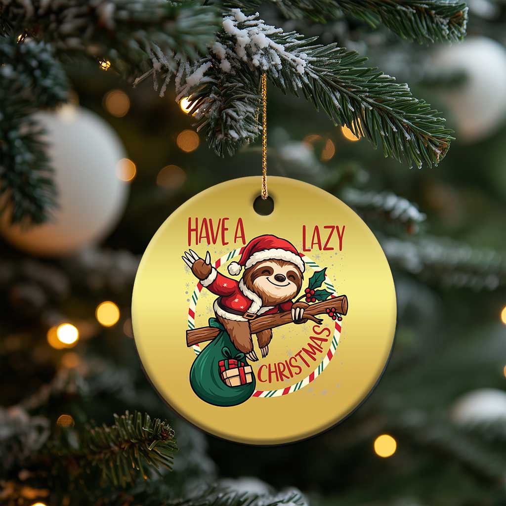 Have A Lazy Xmas Christmas Ornament Cute Xmas Sloth TS12 Print Your Wear