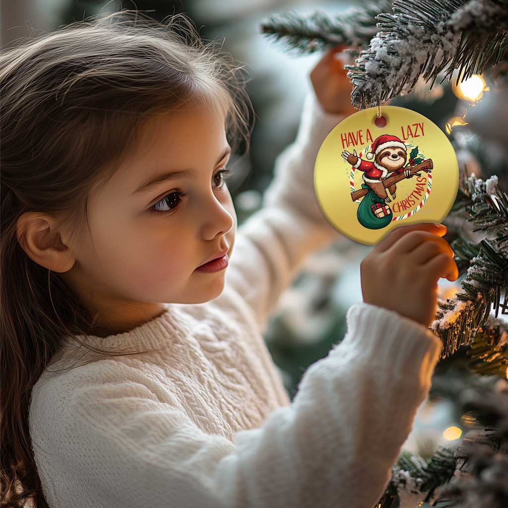 Have A Lazy Xmas Christmas Ornament Cute Xmas Sloth TS12 Print Your Wear