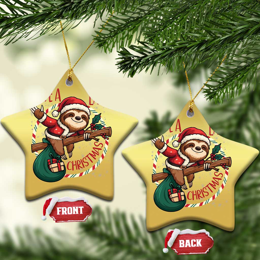 Have A Lazy Xmas Christmas Ornament Cute Xmas Sloth TS12 Star Gold Print Your Wear