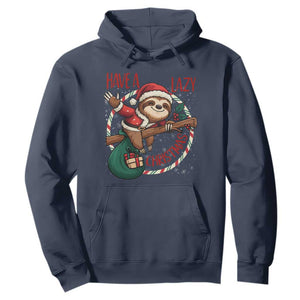 Have A Lazy Christmas Hoodie Cute Xmas Sloth TS12 Navy Print Your Wear