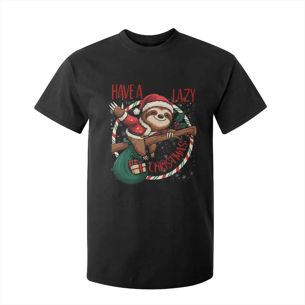 Have A Lazy Christmas T Shirt For Kid Cute Xmas Sloth TS12 Black Print Your Wear