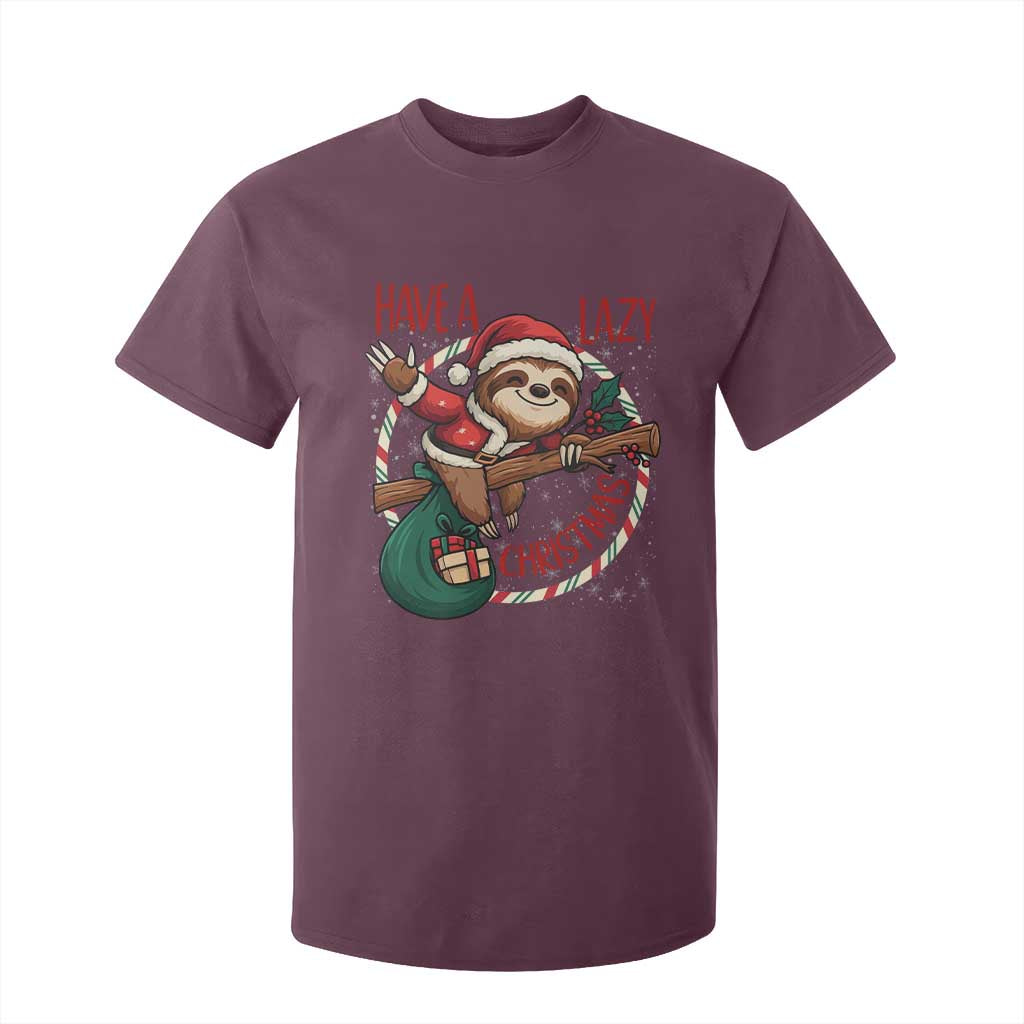 Have A Lazy Christmas T Shirt For Kid Cute Xmas Sloth TS12 Maroon Print Your Wear