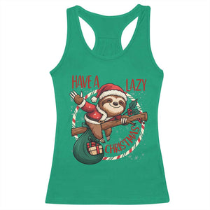 Have A Lazy Christmas Racerback Tank Top Cute Xmas Sloth TS12 Irish Green Print Your Wear