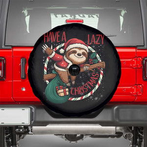 Have A Lazy Christmas Spare Tire Cover Cute Xmas Sloth TS12 Black Print Your Wear