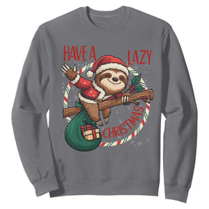 Have A Lazy Christmas Sweatshirt Cute Xmas Sloth TS12 Charcoal Print Your Wear