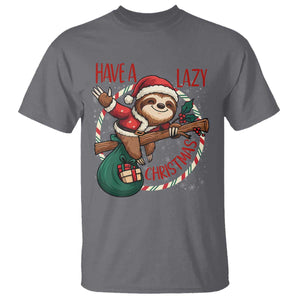 Have A Lazy Christmas T Shirt Cute Xmas Sloth TS12 Charcoal Print Your Wear