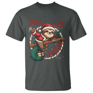 Have A Lazy Christmas T Shirt Cute Xmas Sloth TS12 Dark Heather Print Your Wear