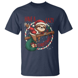 Have A Lazy Christmas T Shirt Cute Xmas Sloth TS12 Navy Print Your Wear