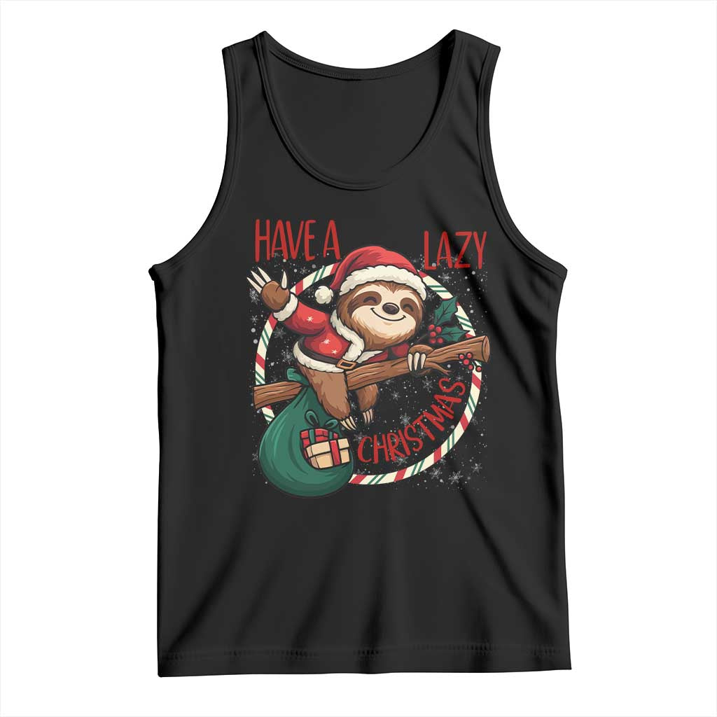 Have A Lazy Christmas Tank Top Cute Xmas Sloth TS12 Black Print Your Wear