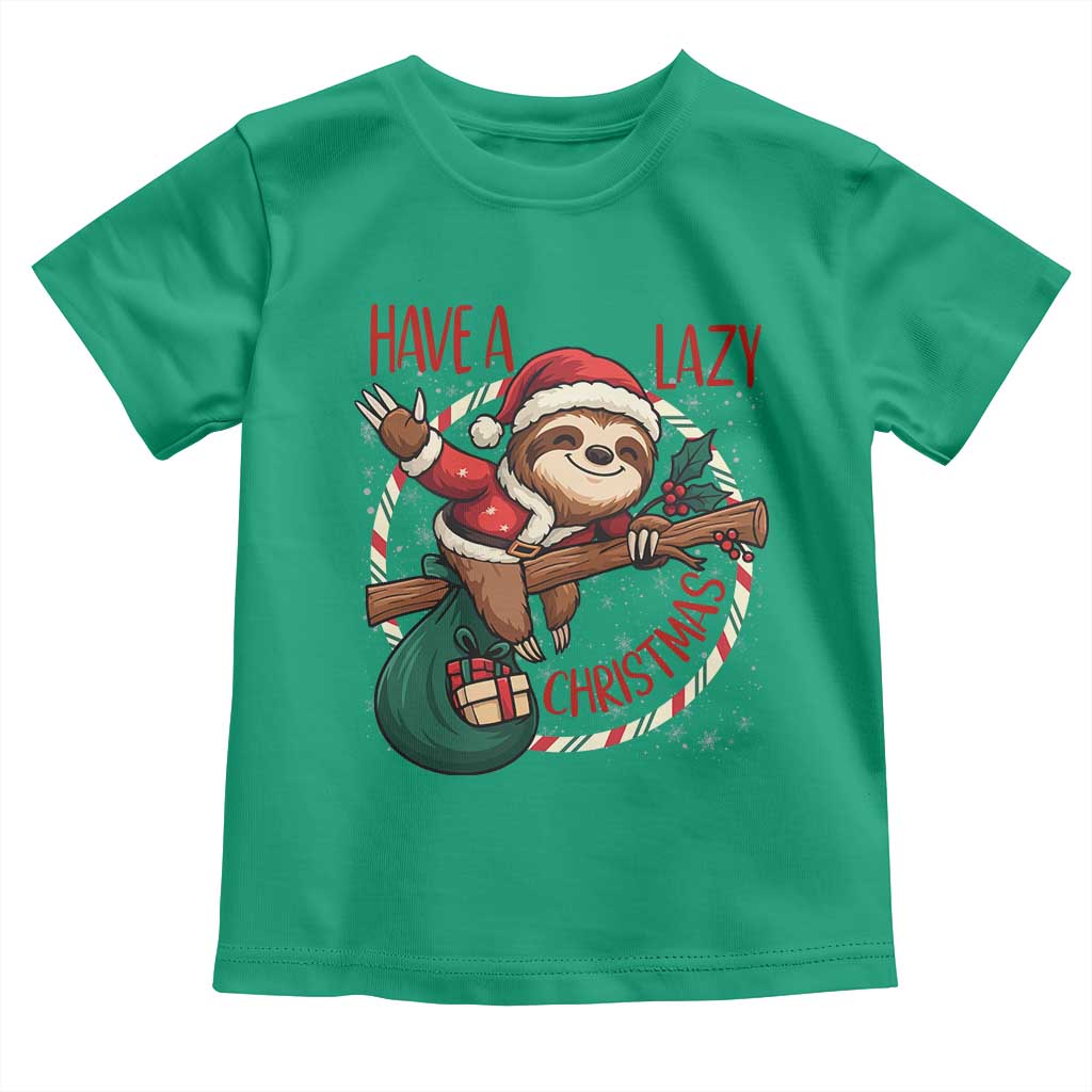 Have A Lazy Christmas Toddler T Shirt Cute Xmas Sloth TS12 Irish Green Print Your Wear