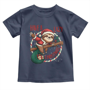 Have A Lazy Christmas Toddler T Shirt Cute Xmas Sloth TS12 Navy Print Your Wear