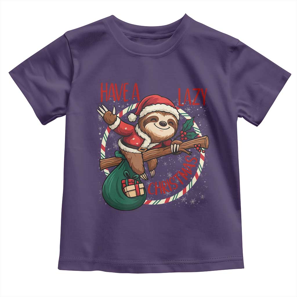 Have A Lazy Christmas Toddler T Shirt Cute Xmas Sloth TS12 Purple Print Your Wear