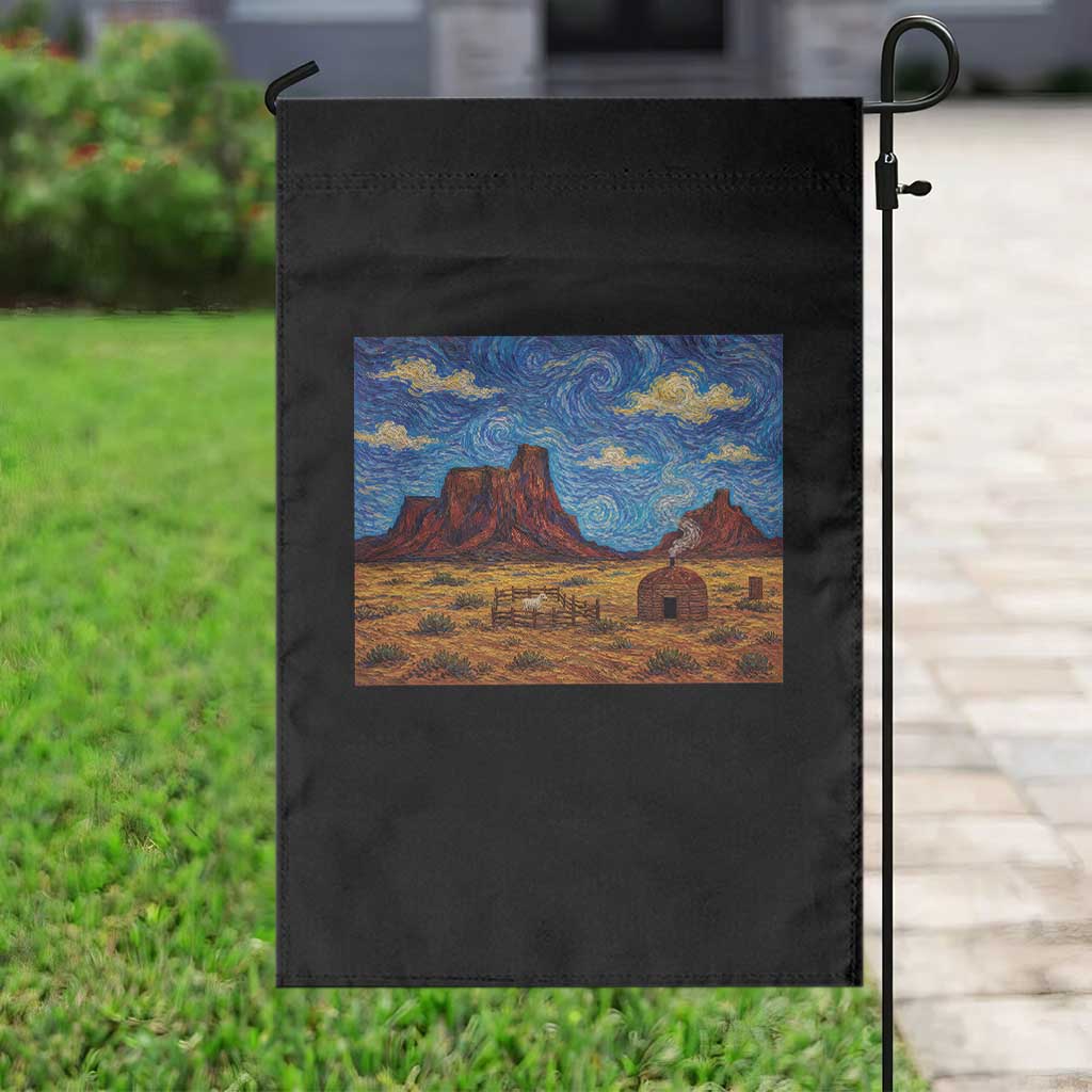 Starry Night Desert Monument Valley Garden Flag Hogan Home Oil Painting Graphic