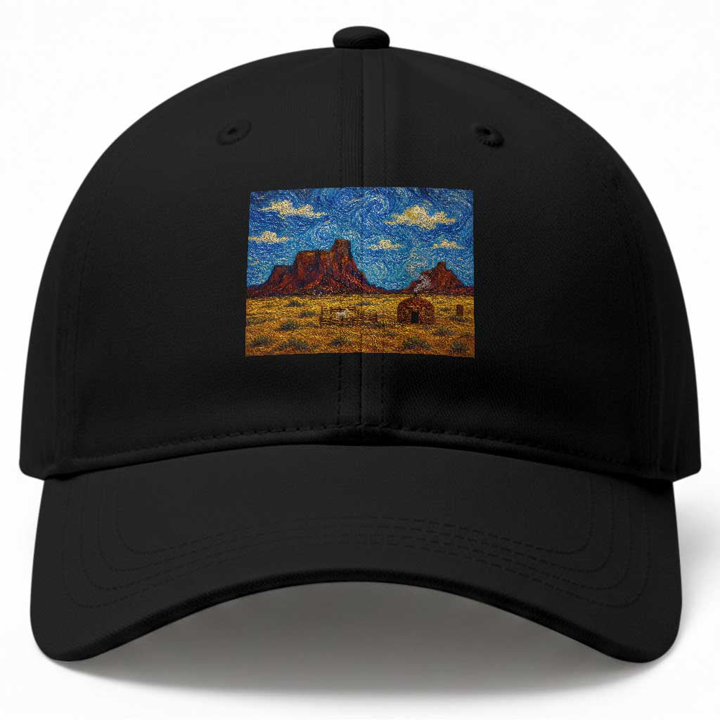 Starry Night Desert Monument Valley Baseball Cap Hogan Home Oil Painting Graphic TS12 Print Your Wear