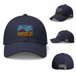 Starry Night Desert Monument Valley Baseball Cap Hogan Home Oil Painting Graphic