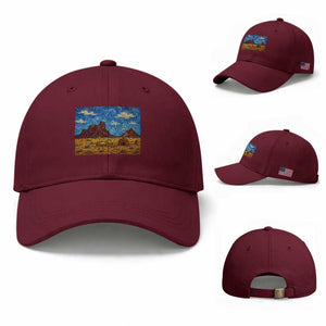 Starry Night Desert Monument Valley Baseball Cap Hogan Home Oil Painting Graphic
