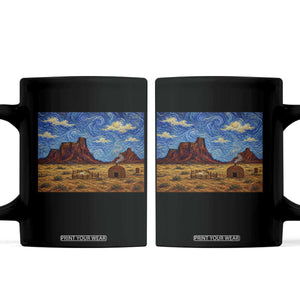 Starry Night Desert Monument Valley Coffee Mug Hogan Home Oil Painting Graphic