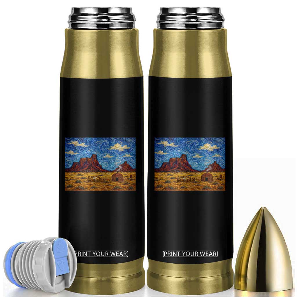Starry Night Desert Monument Valley Bullet Tumbler Hogan Home Oil Painting Graphic TS12 Black Print Your Wear