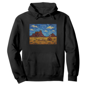 Starry Night Desert Monument Valley Hoodie Hogan Home Oil Painting Graphic